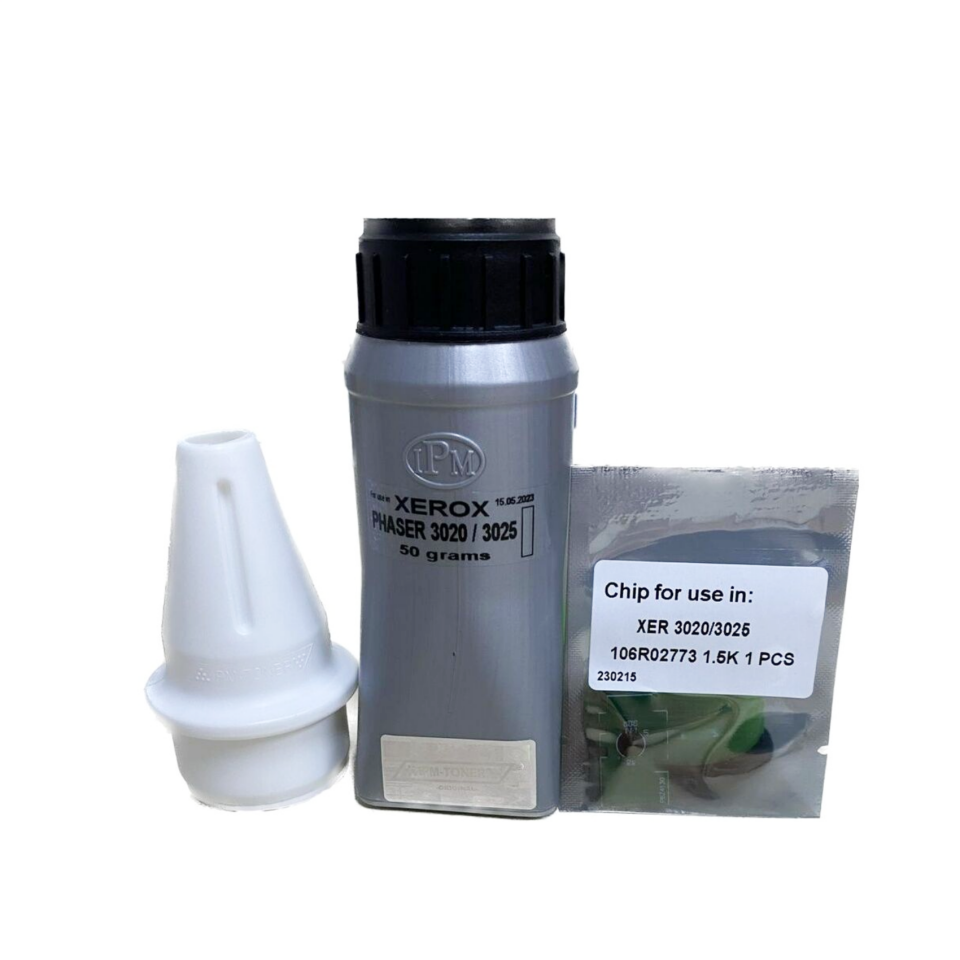 Xerox Phaser 3020 / Workcentre 3025 Toner Toz 50 gr Çipli+Dolum Kiti
